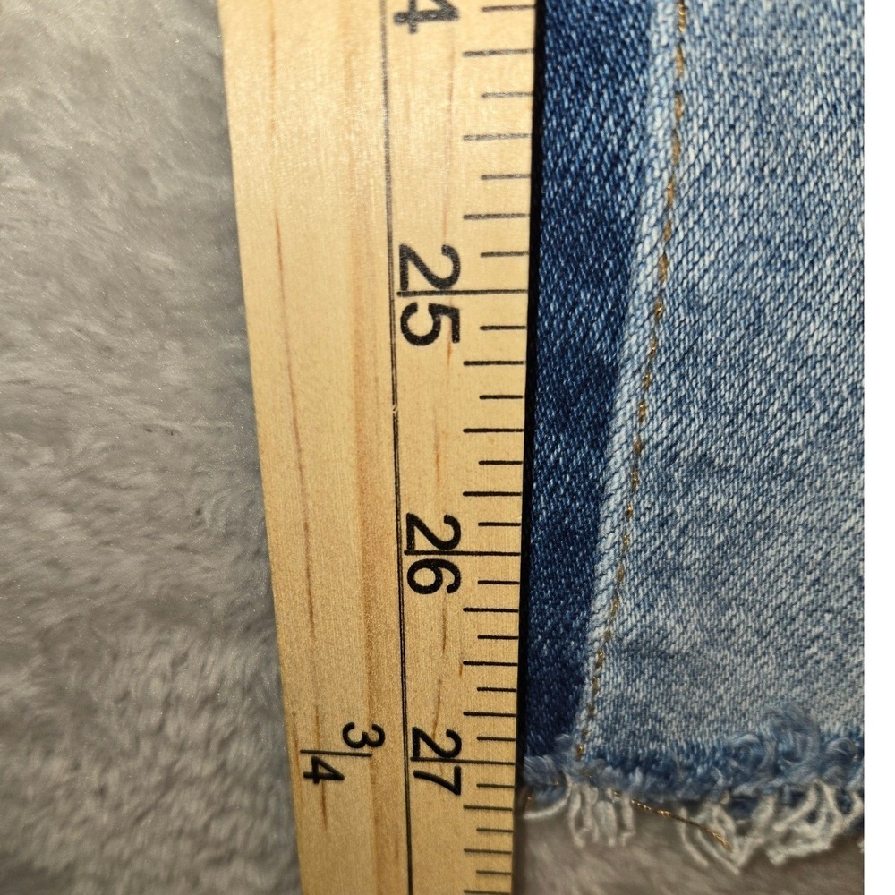 Paige Womens Size 31 Straight Leg Jeans Medium Wash Raw Hem Stretch Denim - Picture 9 of 10